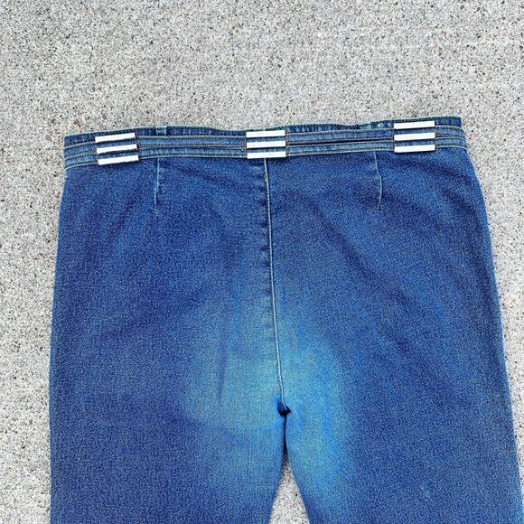 Y2K Tessori Low Rise Flared Bootcut Jeans Silver Buckle Accent | Size 28 x 29 | - Picture 10 of 10